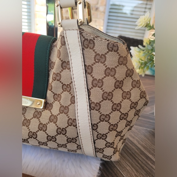 GUCCI Beige Web Tote Bag - Picture 4 of 16